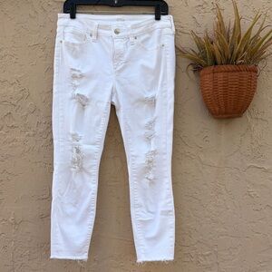 a.n.a Sweet White Distressed Skinny Jeans